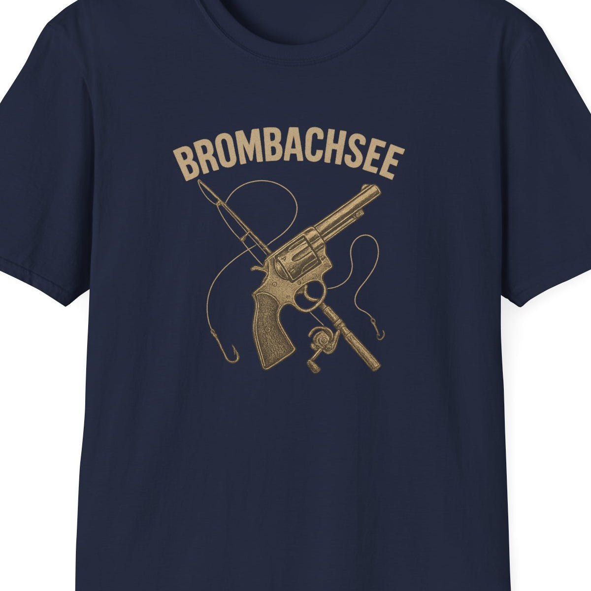 Brombachsee T-Shirt Navy — Angler Geschenk Franken Vorderansicht