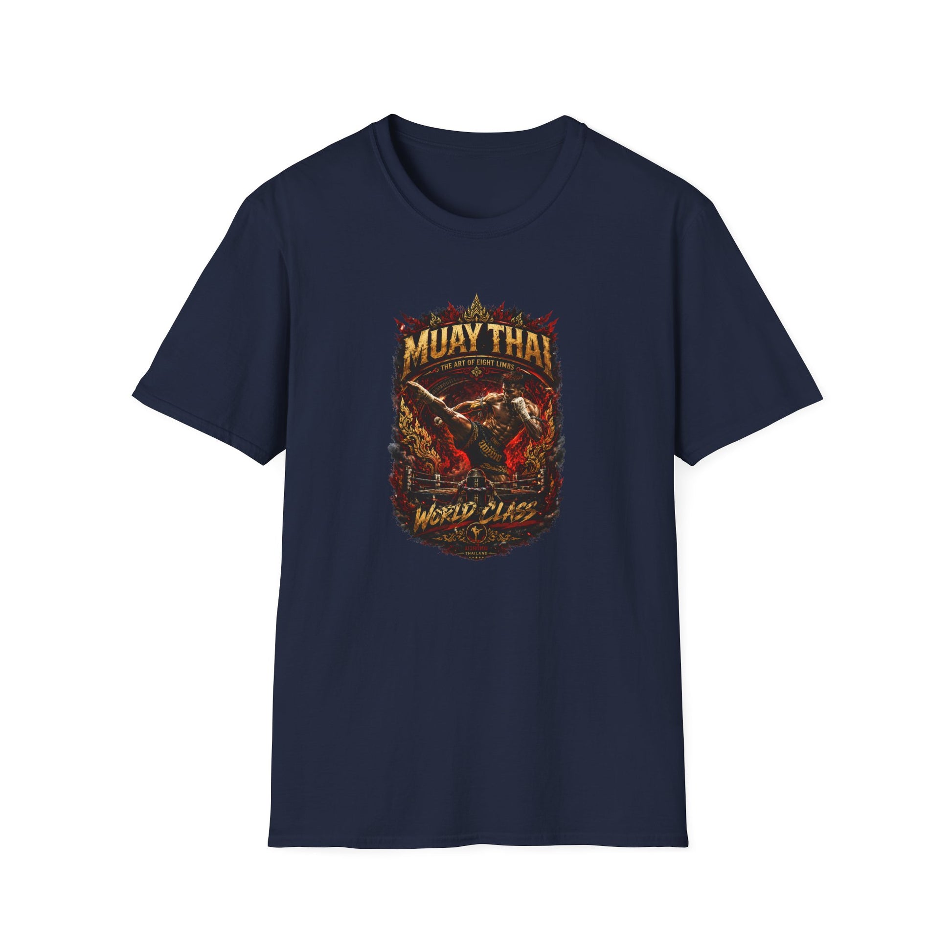 Muay Thai T-Shirt Navy — Boxer Streetwear Vorderansicht