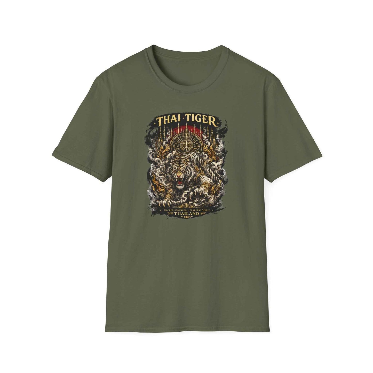 Thai Tiger T-Shirt – Muay Thai & Asian Streetwear mit Tiger-Print Herren Damen