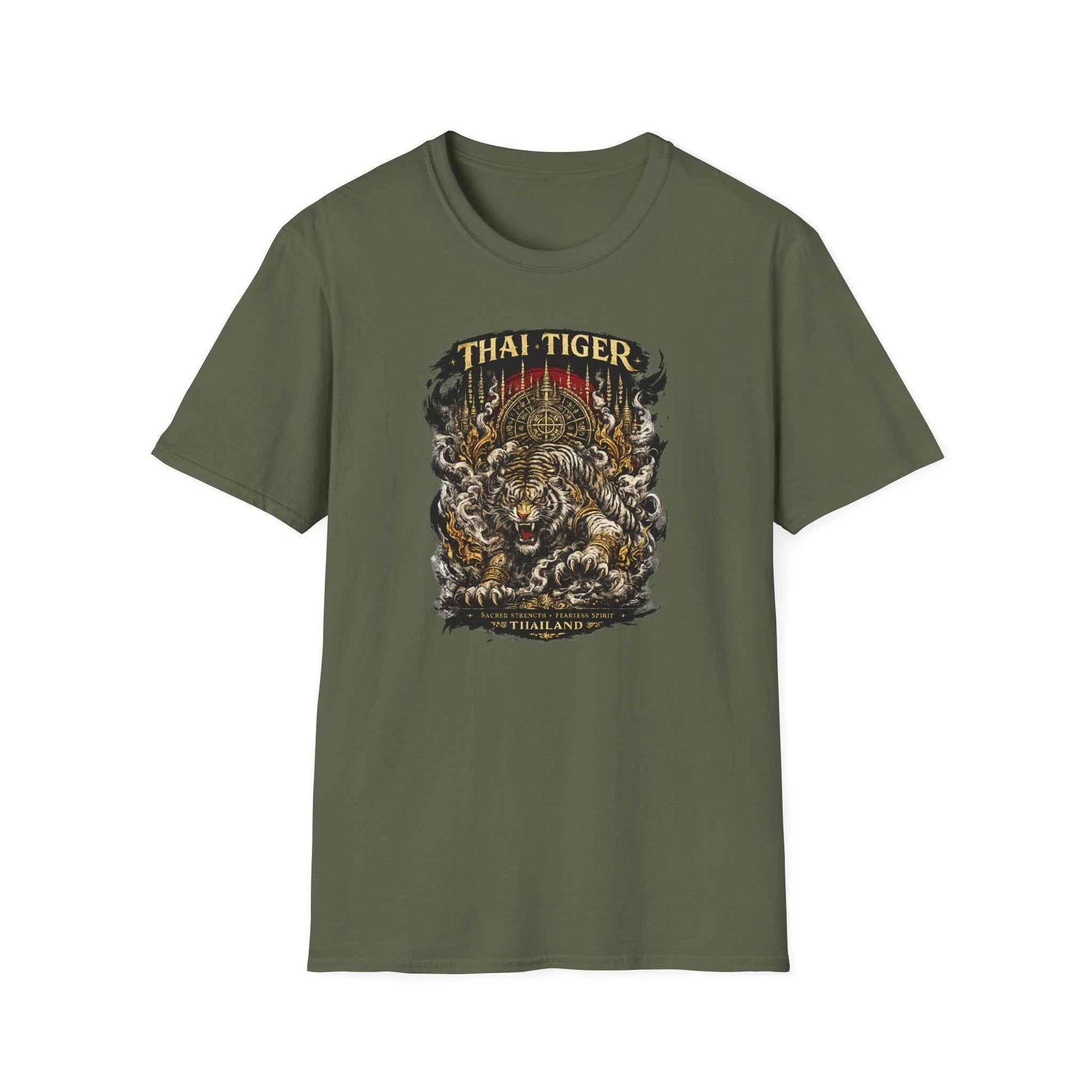 Thai Tiger T-Shirt – Muay Thai & Asian Streetwear mit Tiger-Print Herren Damen
