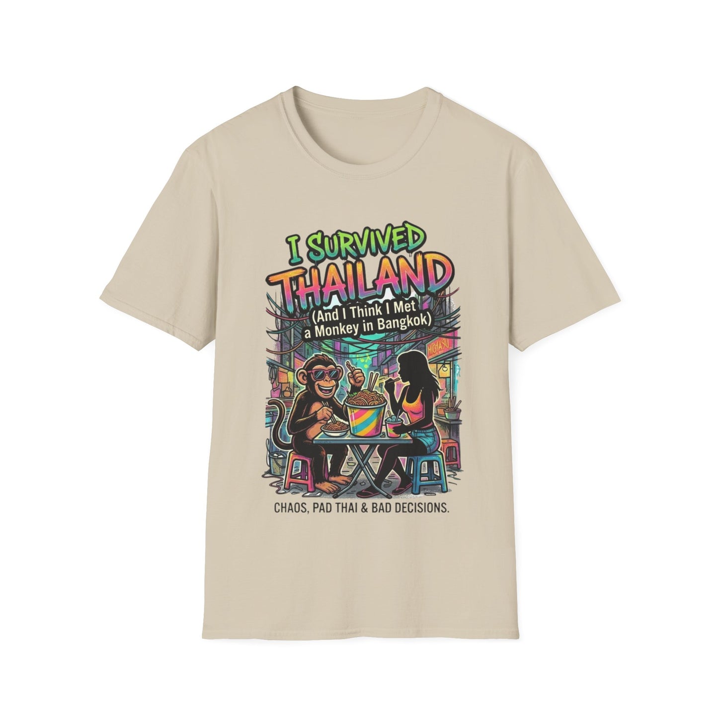 I Survived Thailand T-Shirt sand Thailand Urlaub Souvenir Graphic Tee Vorderansicht