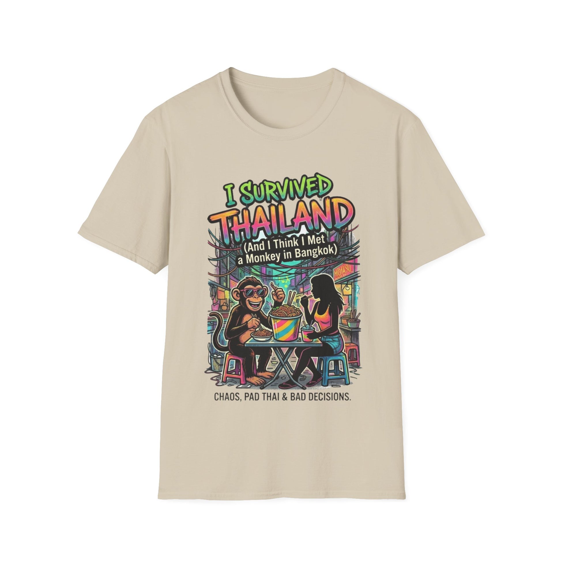 I Survived Thailand T-Shirt sand Thailand Urlaub Souvenir Graphic Tee Vorderansicht