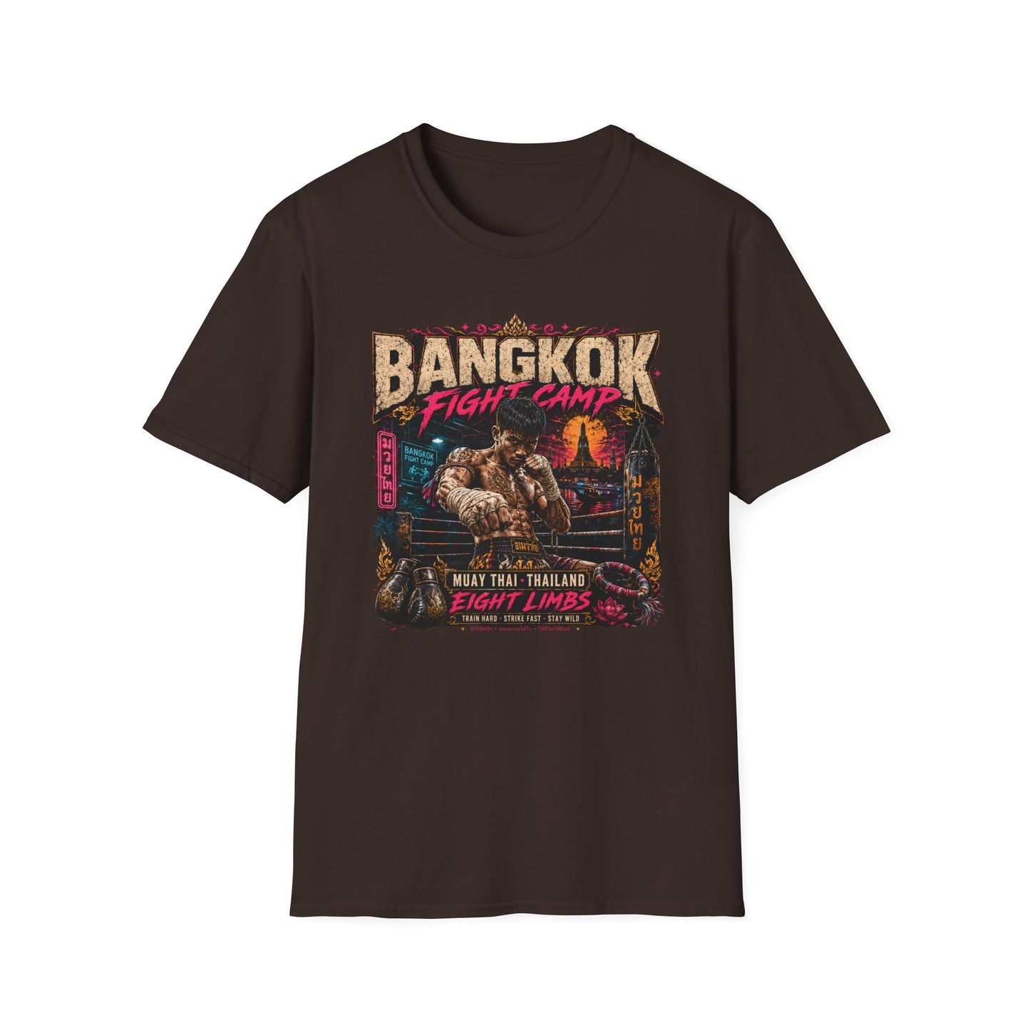 Bangkok Fight Camp T-Shirt Dark Chocolate Muay Thai Thailand Streetwear Graphic Tee