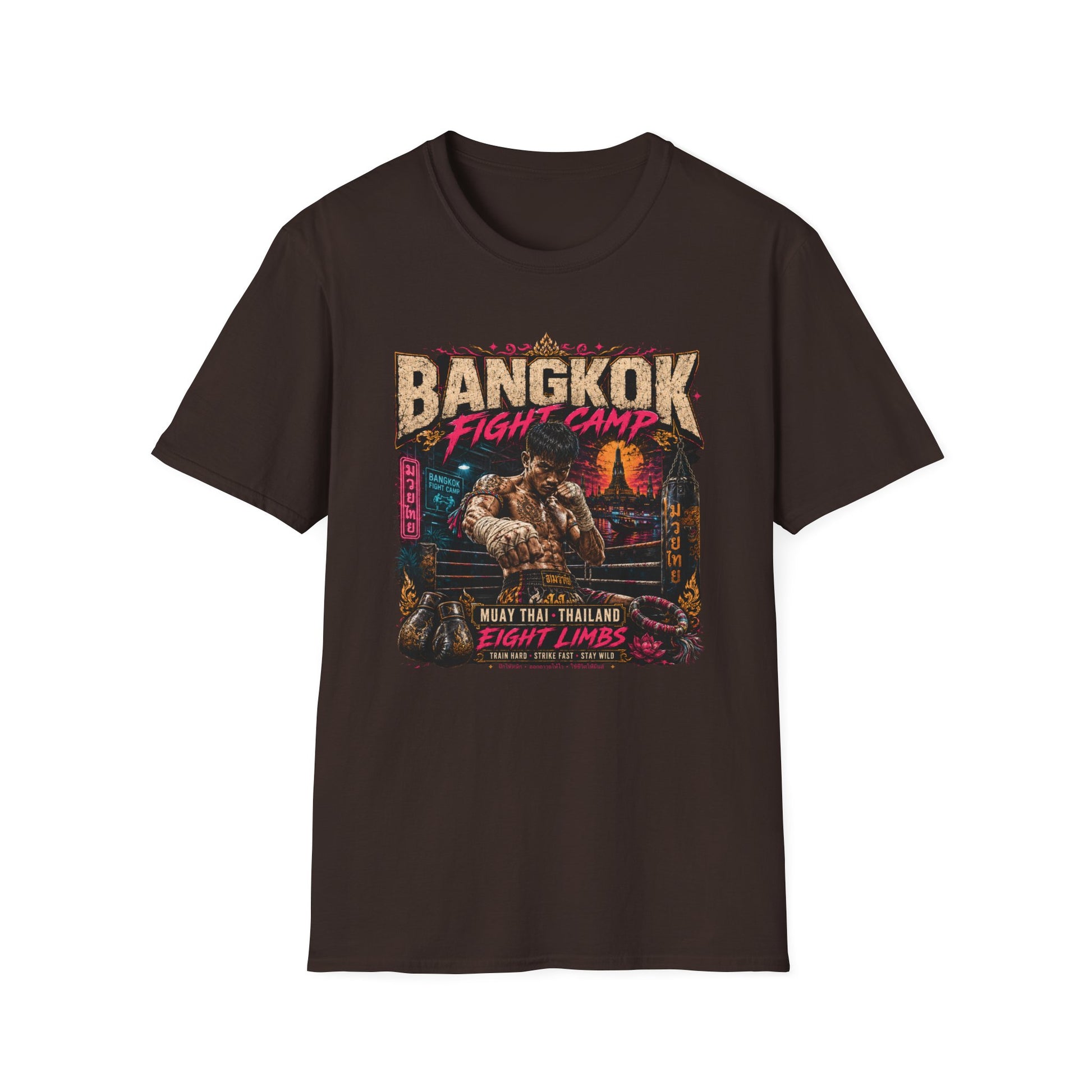 Bangkok Fight Camp T-Shirt Dark Chocolate Muay Thai Thailand Streetwear Graphic Tee