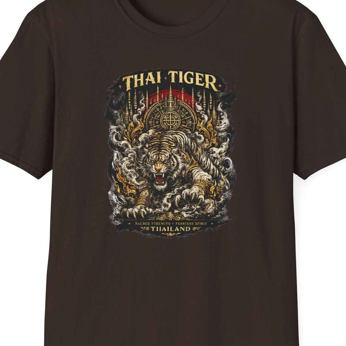 Dark Chocolate Thai Tiger T-Shirt – Design Nahaufnahme
