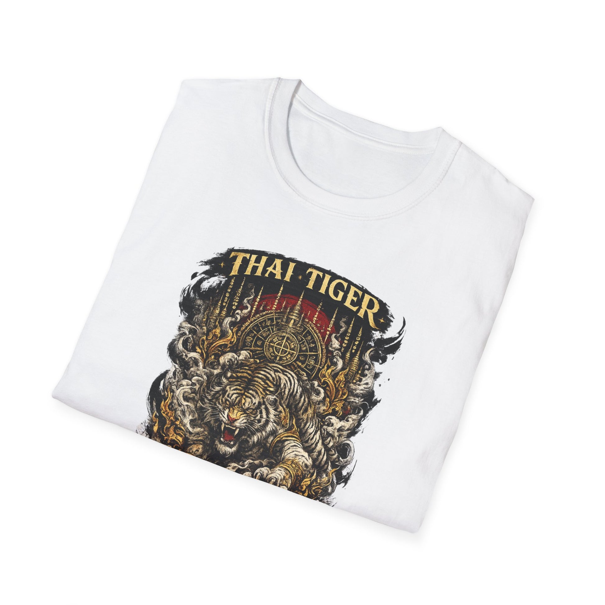 Thai Tiger T-Shirt Military Green — Muay Thai Tiger Streetwear Vorderansicht