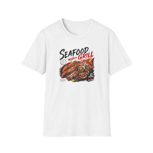 Seafood Grill T-Shirt Weiß — Thai Street Food Graphic Tee Geschenk