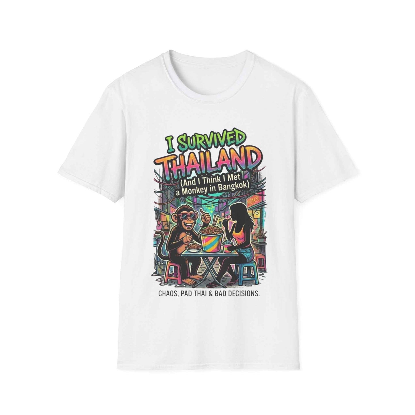 I Survived Thailand T-Shirt weiß Funny Bangkok Reise Souvenir Graphic Tee Geschenk