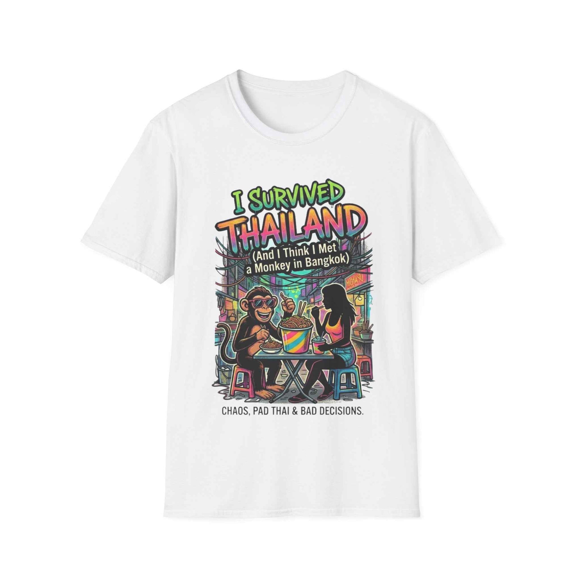 I Survived Thailand T-Shirt weiß Funny Bangkok Reise Souvenir Graphic Tee Geschenk