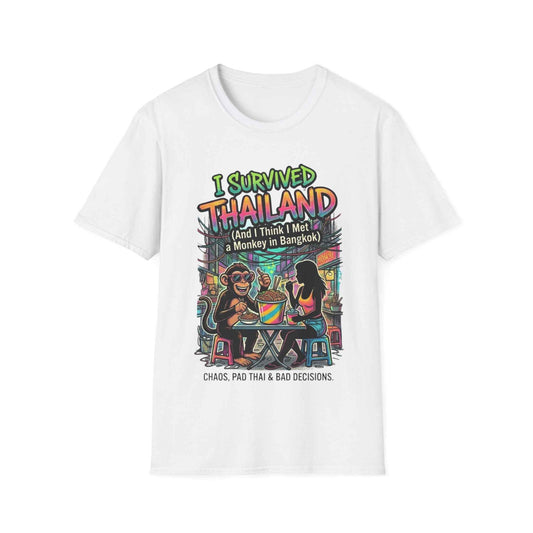 I Survived Thailand T-Shirt weiß Funny Bangkok Reise Souvenir Graphic Tee Geschenk