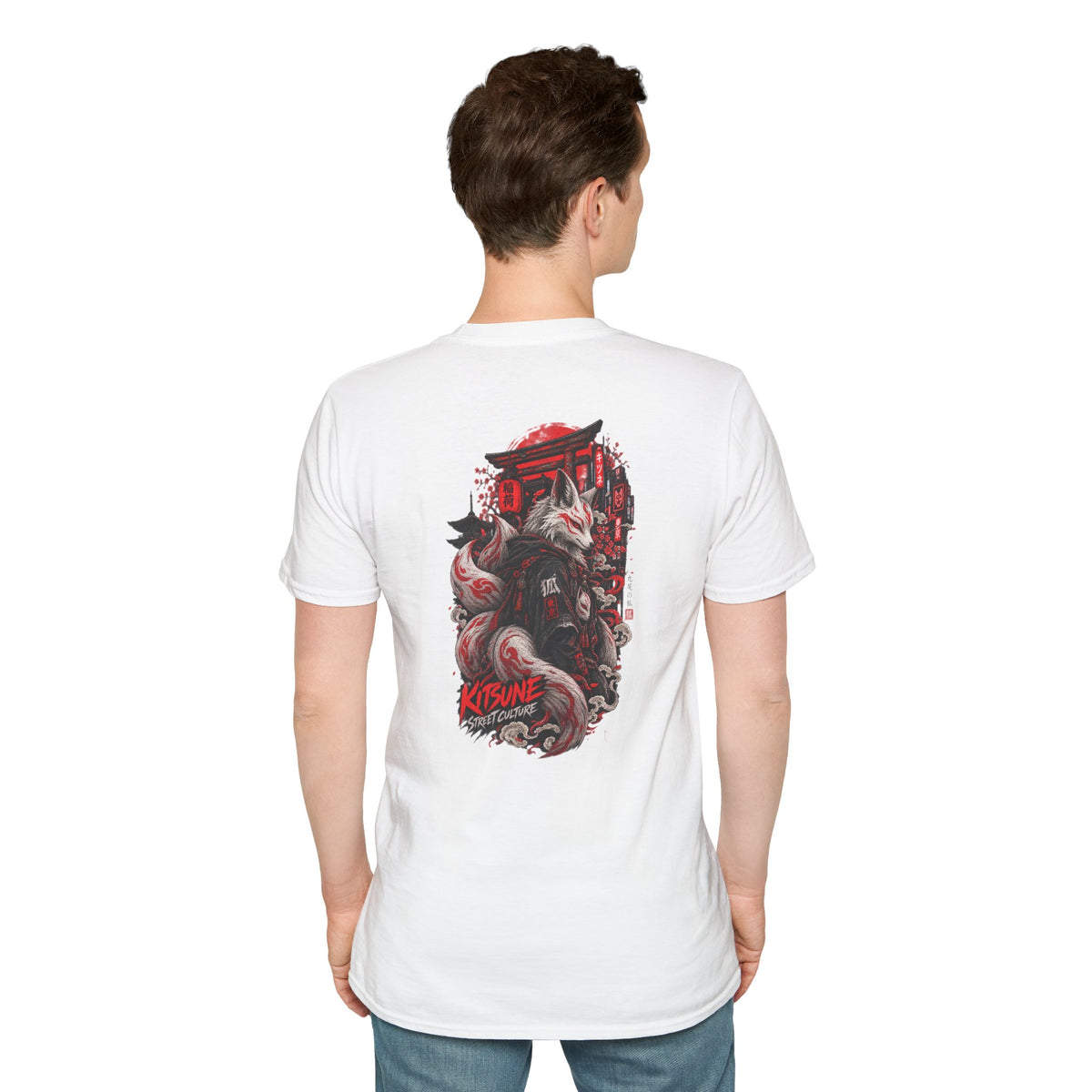 Kitsune Street Culture T-Shirt Rückansicht – Japanese Streetwear Fuchsgeist