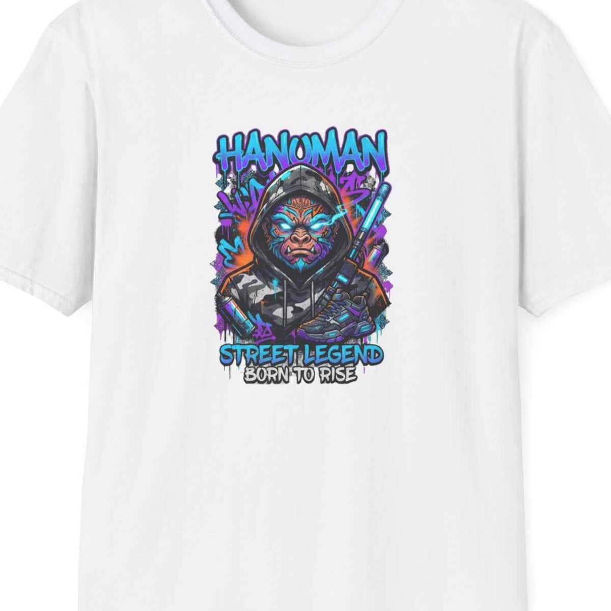Hanuman Streetwear T-Shirt – Urban Thai Design Herren Damen – Design Nahaufnahme