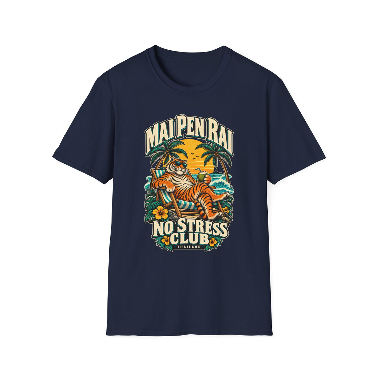 Mai Pen Rai T-Shirt — Tiger Thailand Shirt Vorderansicht Farbvariante
