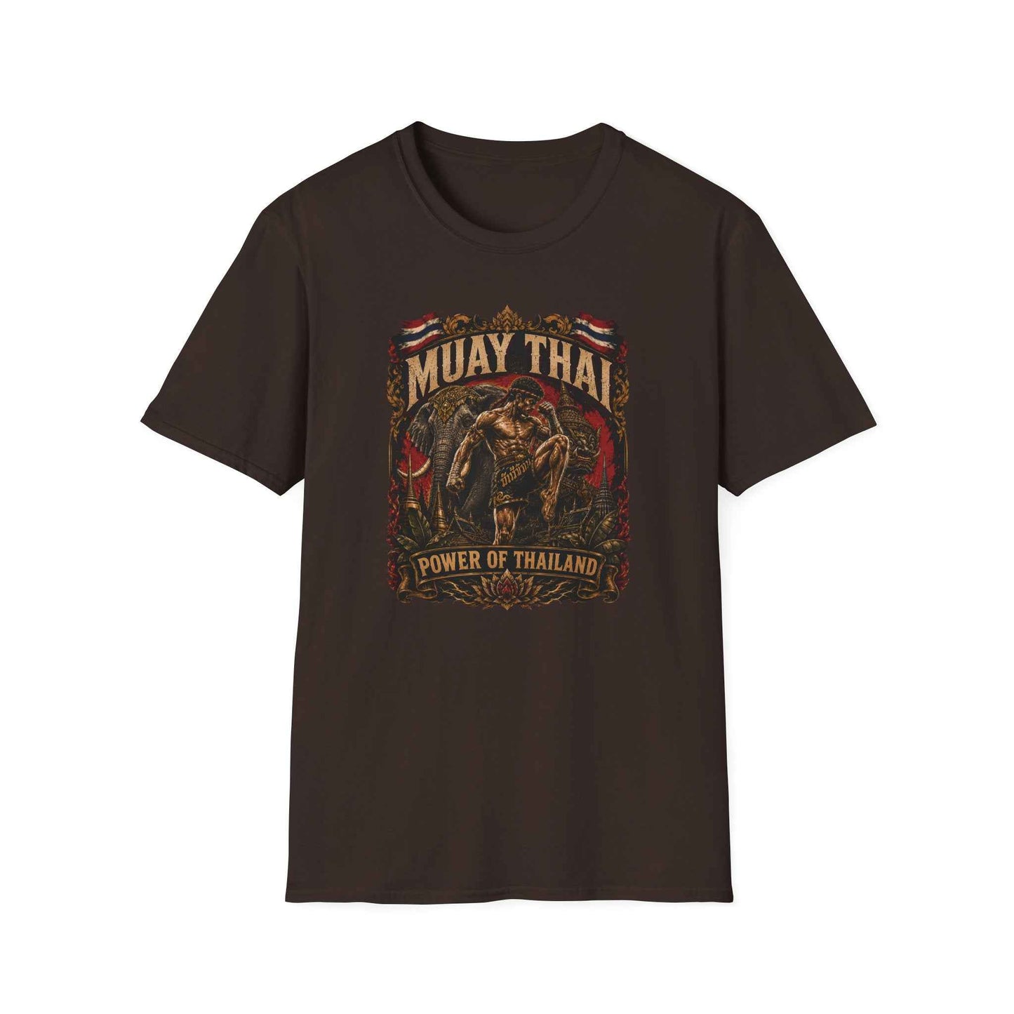 Muay Thai Born to Fight T-Shirt braun – Thai Boxing Vintage Streetwear
