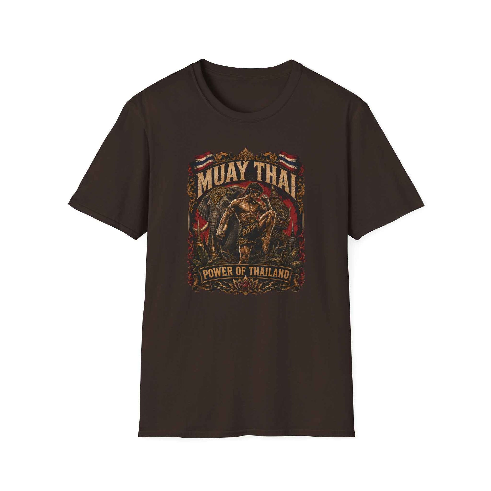 Muay Thai Born to Fight T-Shirt braun – Thai Boxing Vintage Streetwear