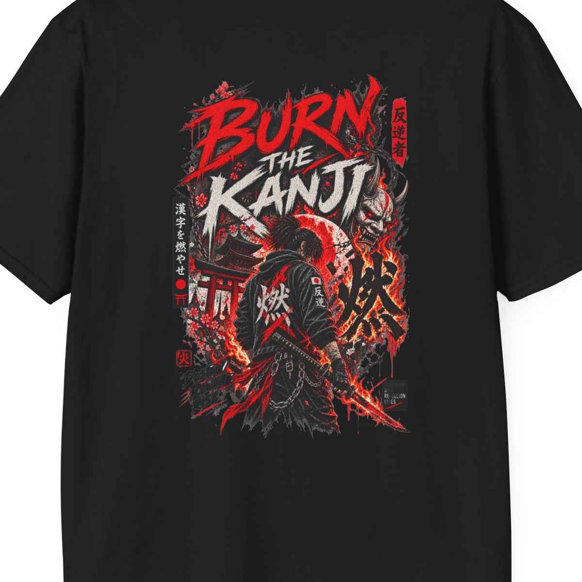 Burn The Kanji T-Shirt – Japanese Streetwear Samurai Herren Damen