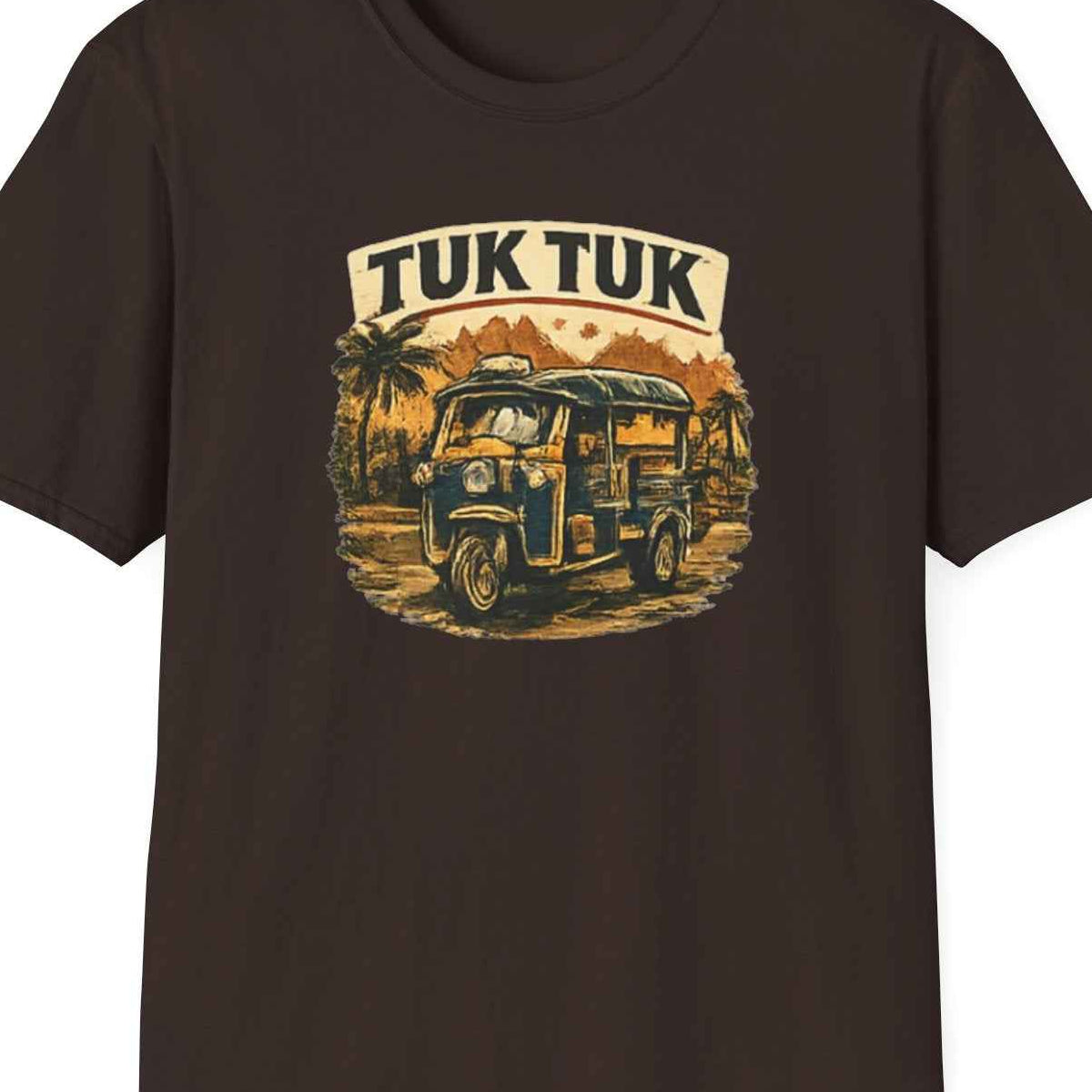 Tuk Tuk T-Shirt — Vintage Thailand Streetwear Retro Rikscha Motiv Herren Damen – Design Nahaufnahme
