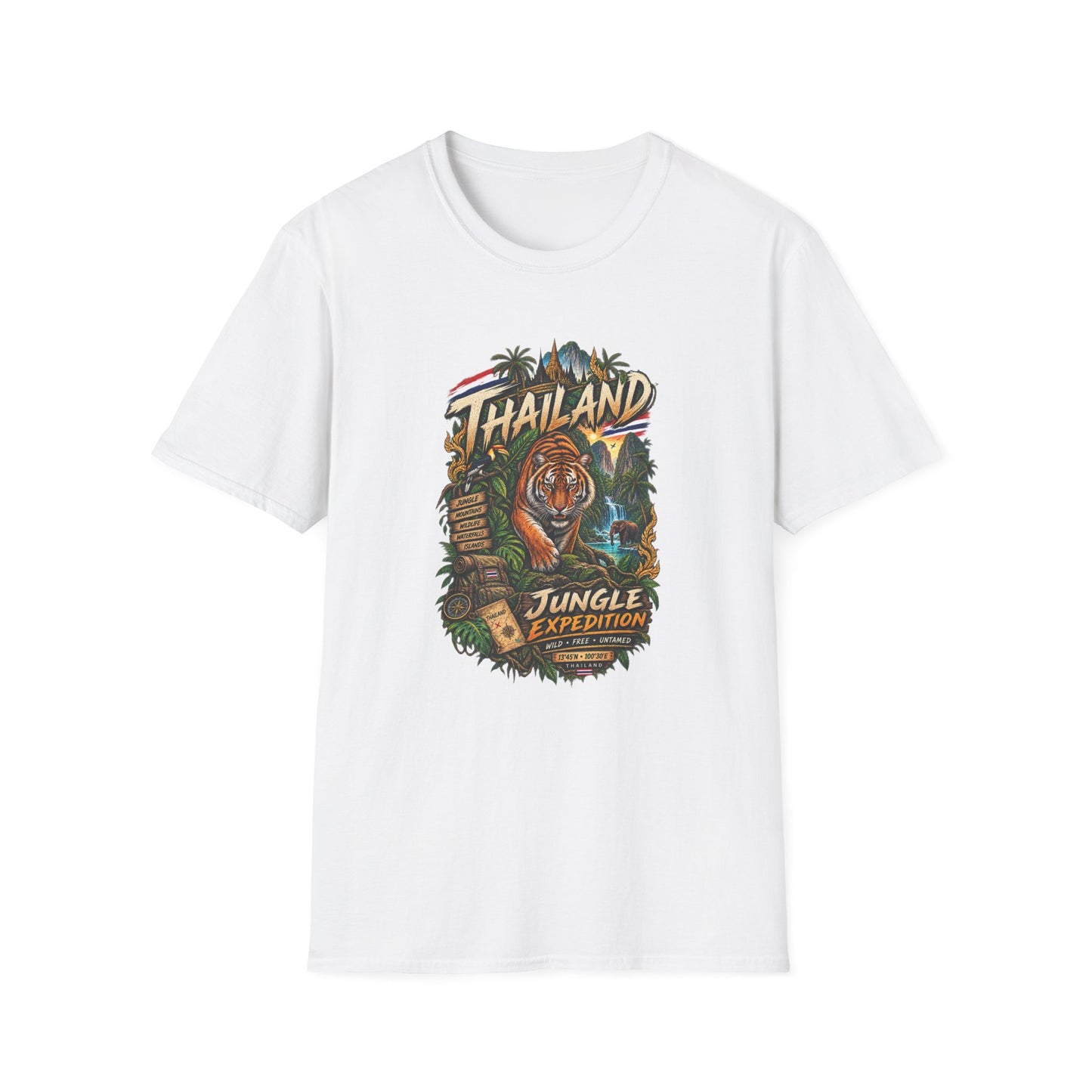 Tiger Dschungel T-Shirt schwarz – Thailand Streetwear Geschenk