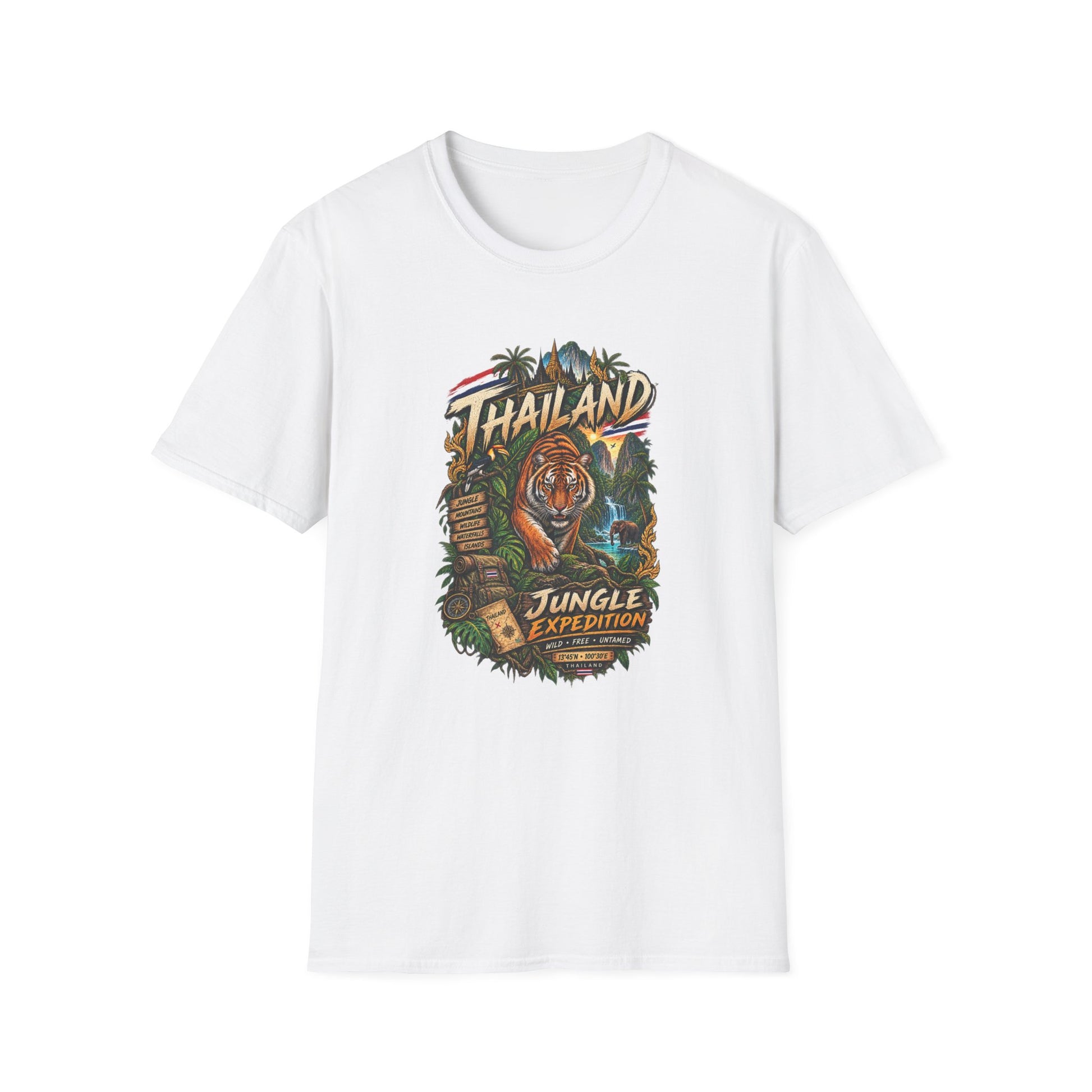 Tiger Dschungel T-Shirt schwarz – Thailand Streetwear Geschenk
