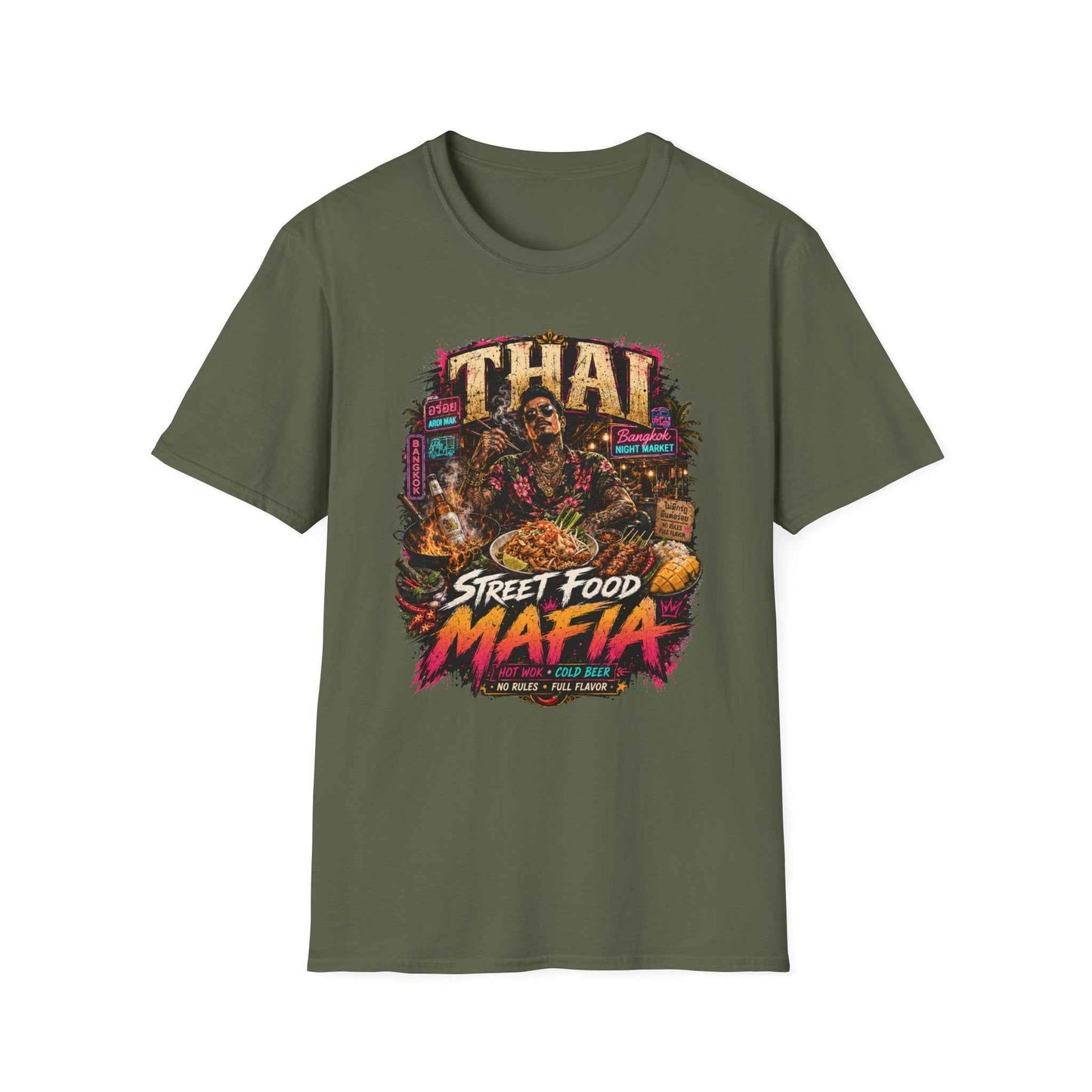 Thai Street Food Mafia T-Shirt navy Thailand Bangkok Street Food Graphic Tee Unisex