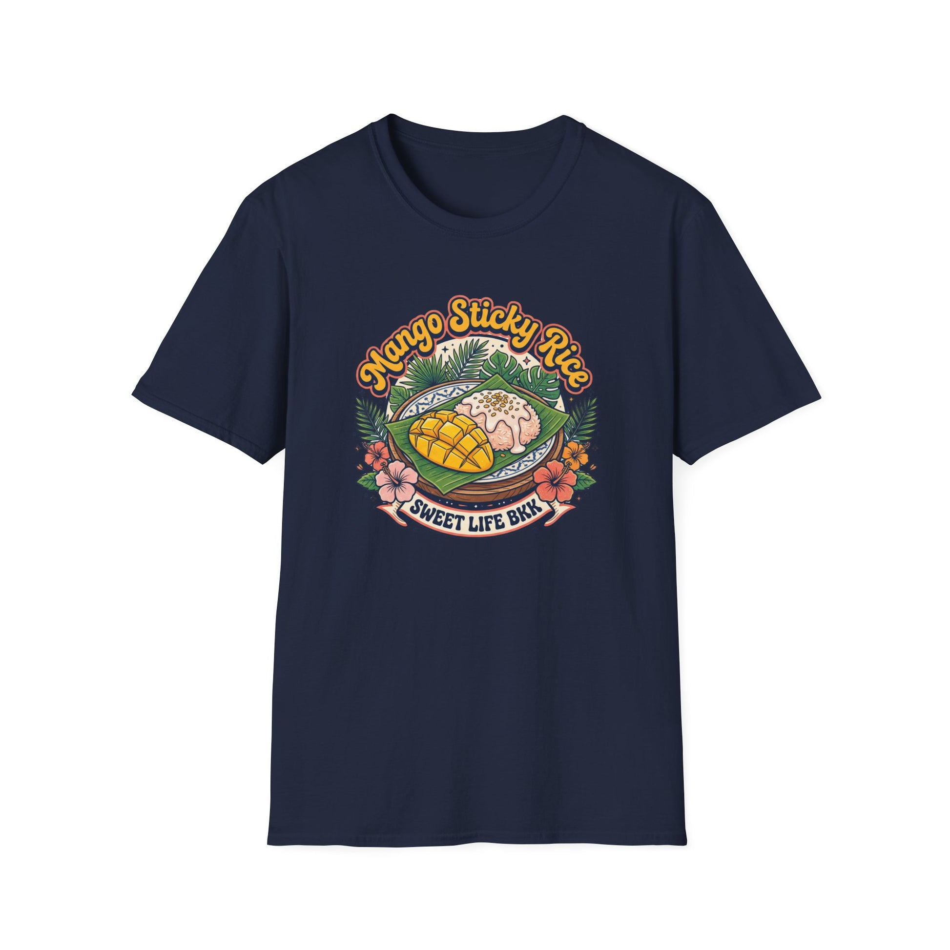 Mango Sticky Rice T-Shirt Dark Chocolate Thailand Foodie Shirt Unisex