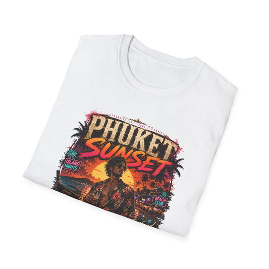 Phuket Sunset Syndicate Designdetail Sunset Skull Hibiskus Island Nights Artwork Nahaufnahme