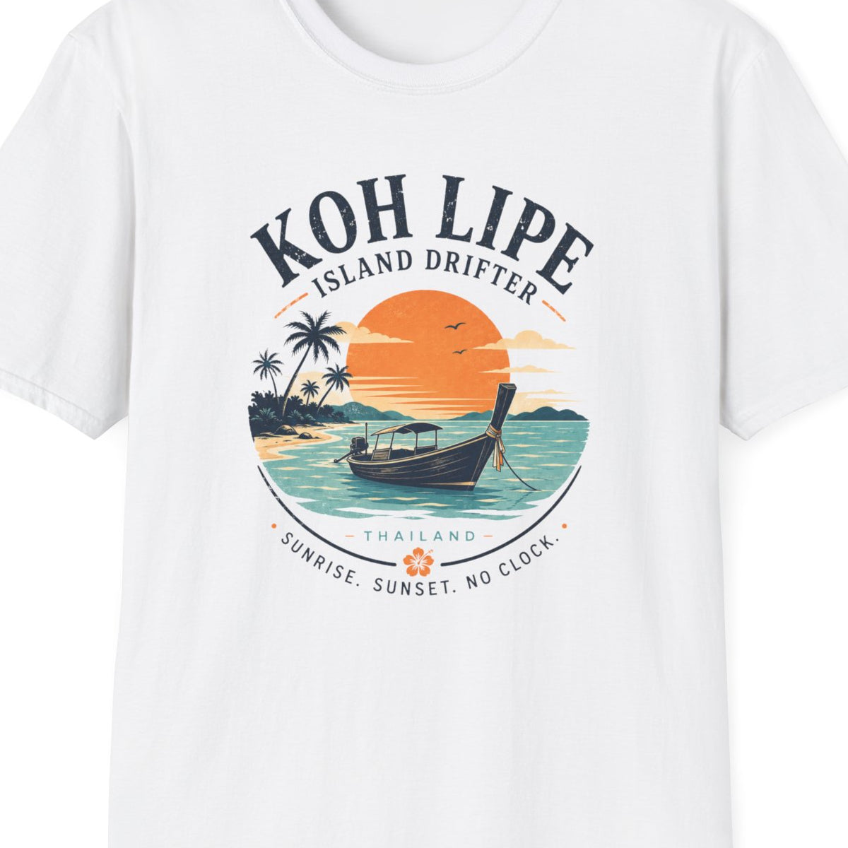 White Koh Lipe Island Drifter T-Shirt – Design Nahaufnahme