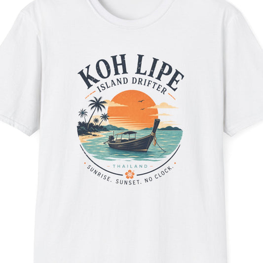 White Koh Lipe Island Drifter T-Shirt – Design Nahaufnahme
