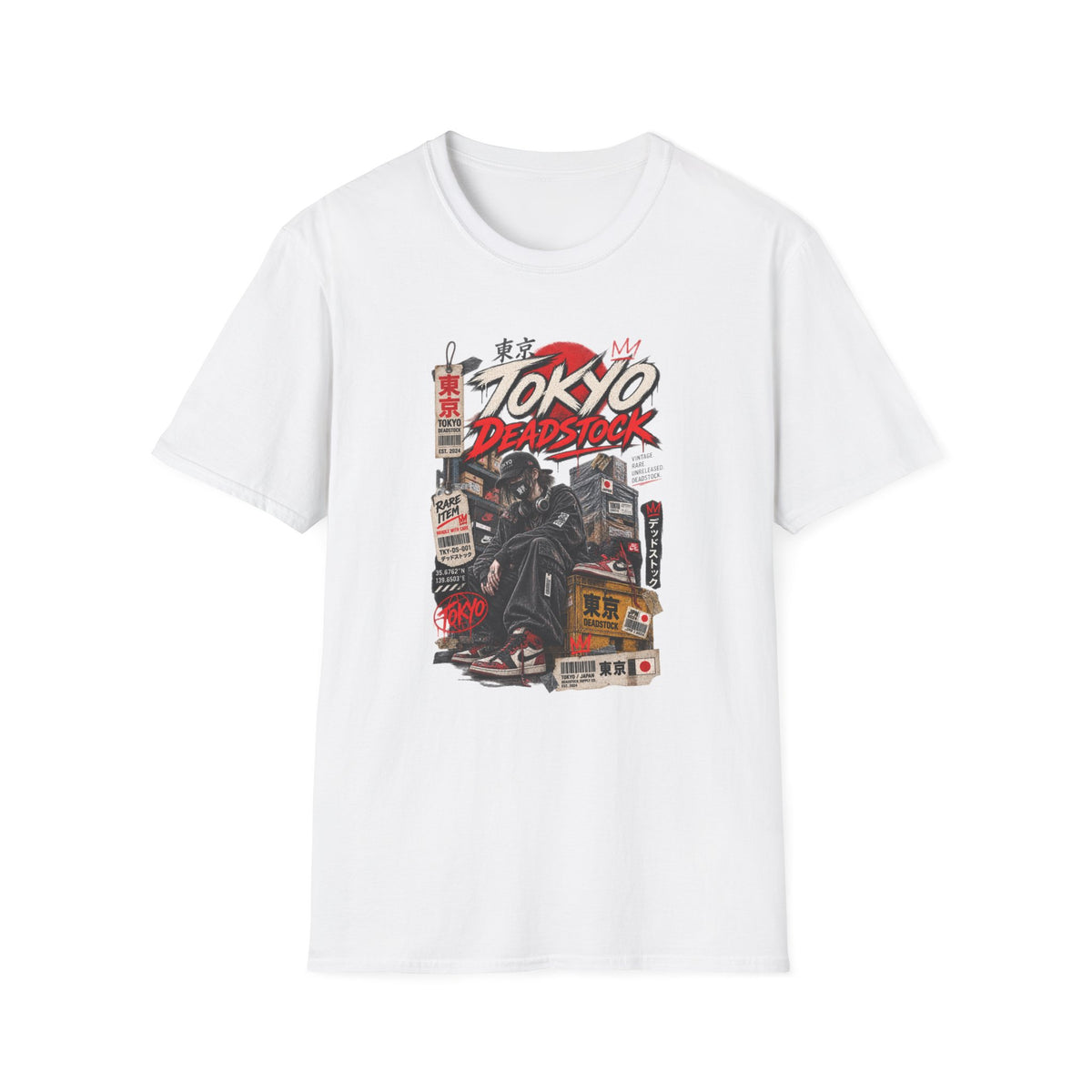 Falling Blossom Geisha T-Shirt schwarz — Japanese Streetwear Geisha Kirschblüten Graphic Tee Geschenk