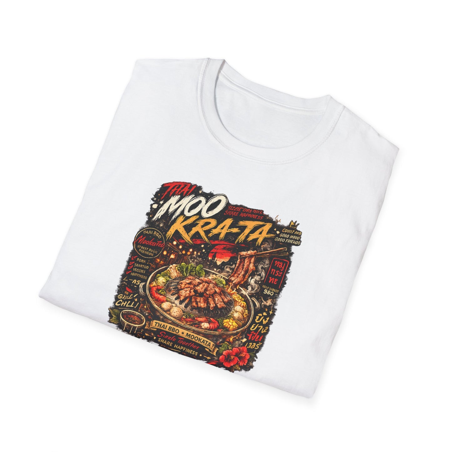 Mookata T-Shirt Military Green – Thai BBQ Streetwear Vorderansicht