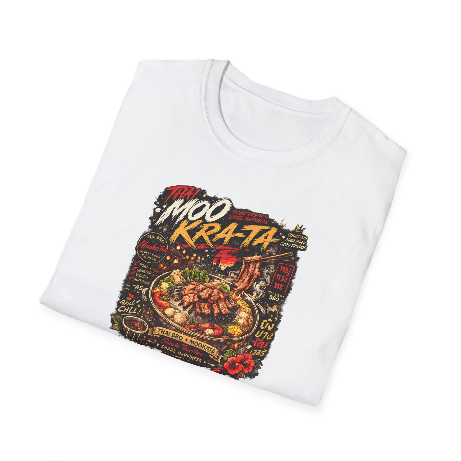 Mookata T-Shirt Military Green – Thai BBQ Streetwear Vorderansicht