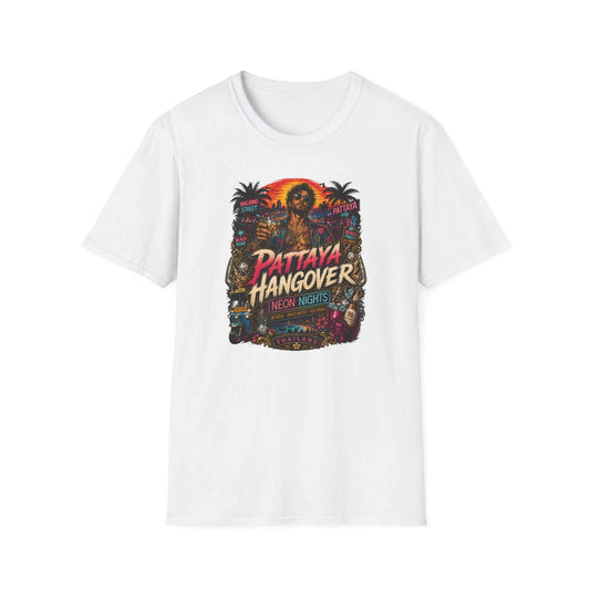 Pattaya Hangover T-Shirt weiß Thailand Neon Nights Graphic Tee Vorderansicht