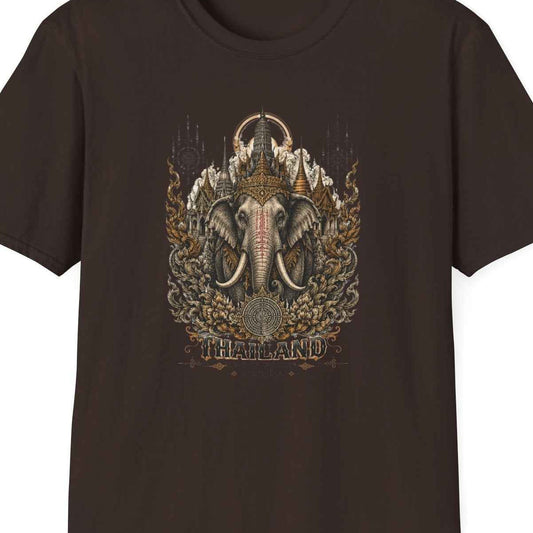 Dark Chocolate Thailand Elefant T-Shirt – Design Nahaufnahme