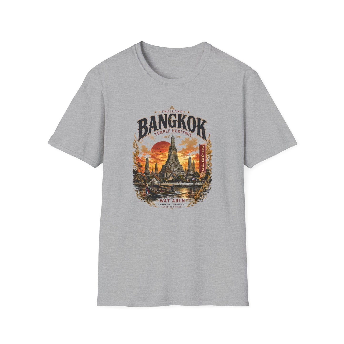 Wat Arun Tempel T-Shirt Bangkok Thailand Streetwear Detailansicht