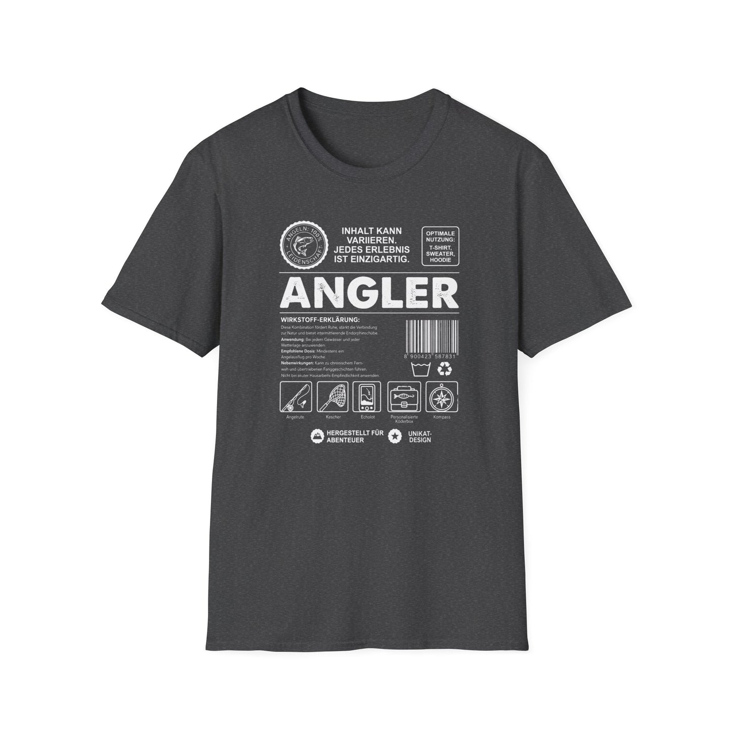 Wirkstoff Angler T-Shirt Herren – T-Shirt Lifestyle-Ansicht