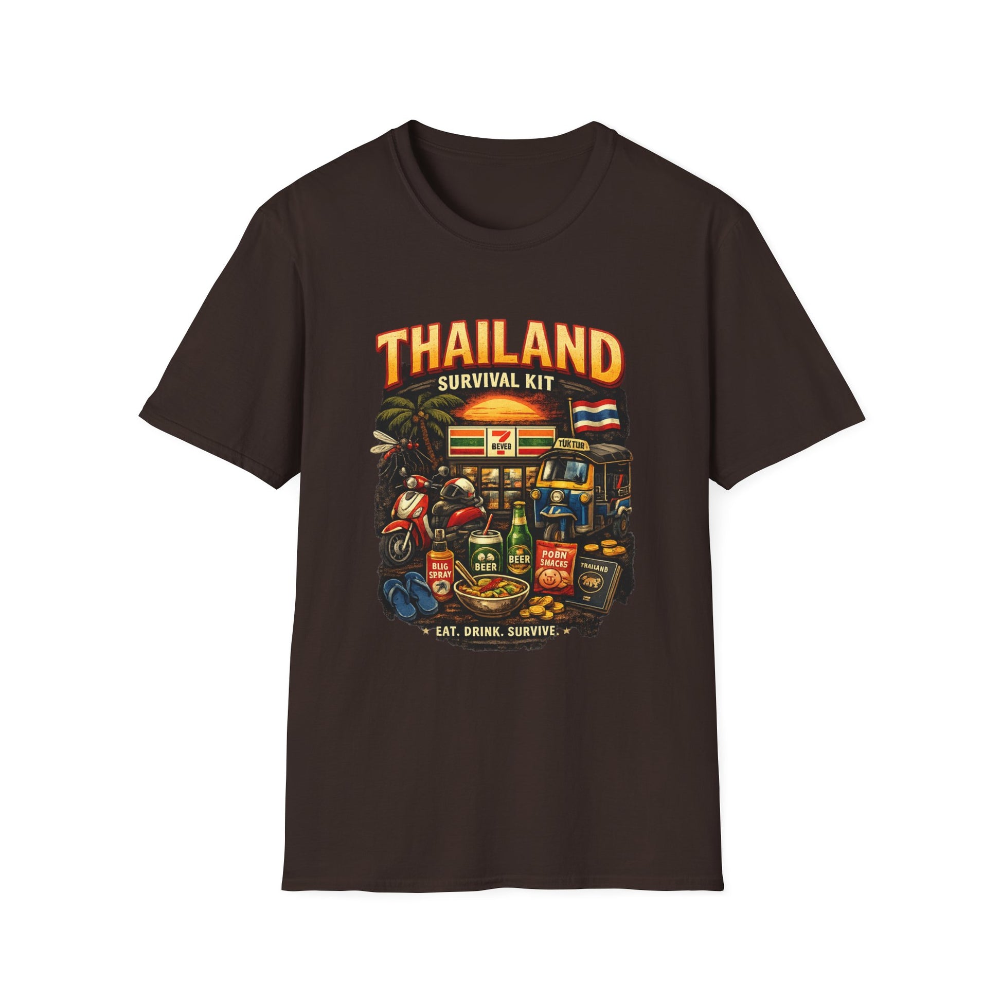Thailand Survival Kit T-Shirt schwarz Funny Thailand Reise Souvenir Graphic Tee