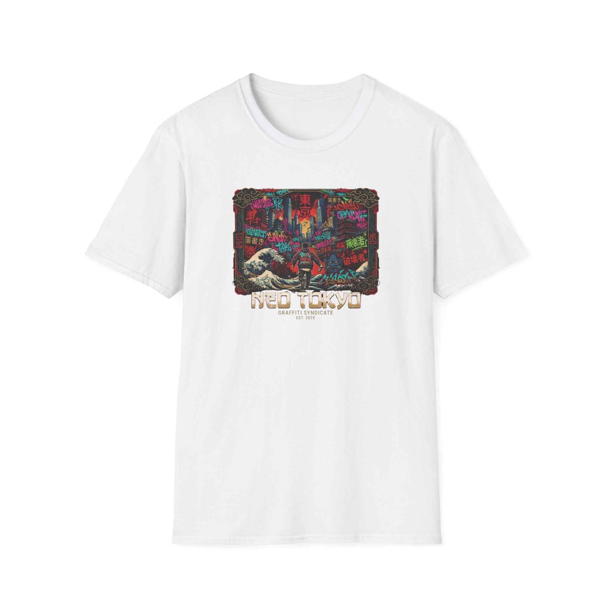 Tokyo Graffiti T-Shirt weiß — Wave Graffiti Streetwear Graphic Tee Geschenk