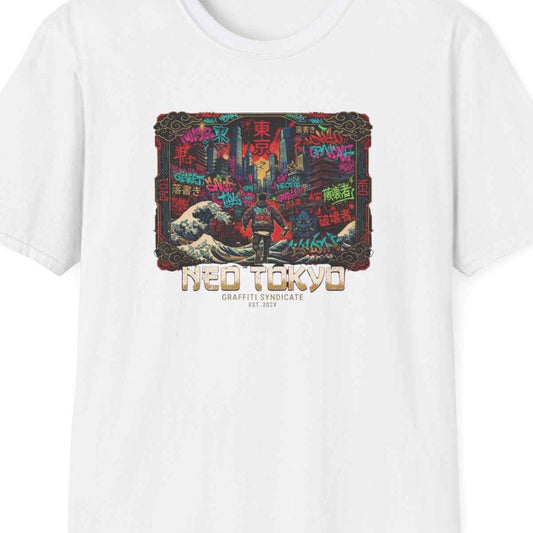 Tokyo Graffiti T-Shirt – Japanese Streetwear Wave Motiv Herren Damen – Design Nahaufnahme