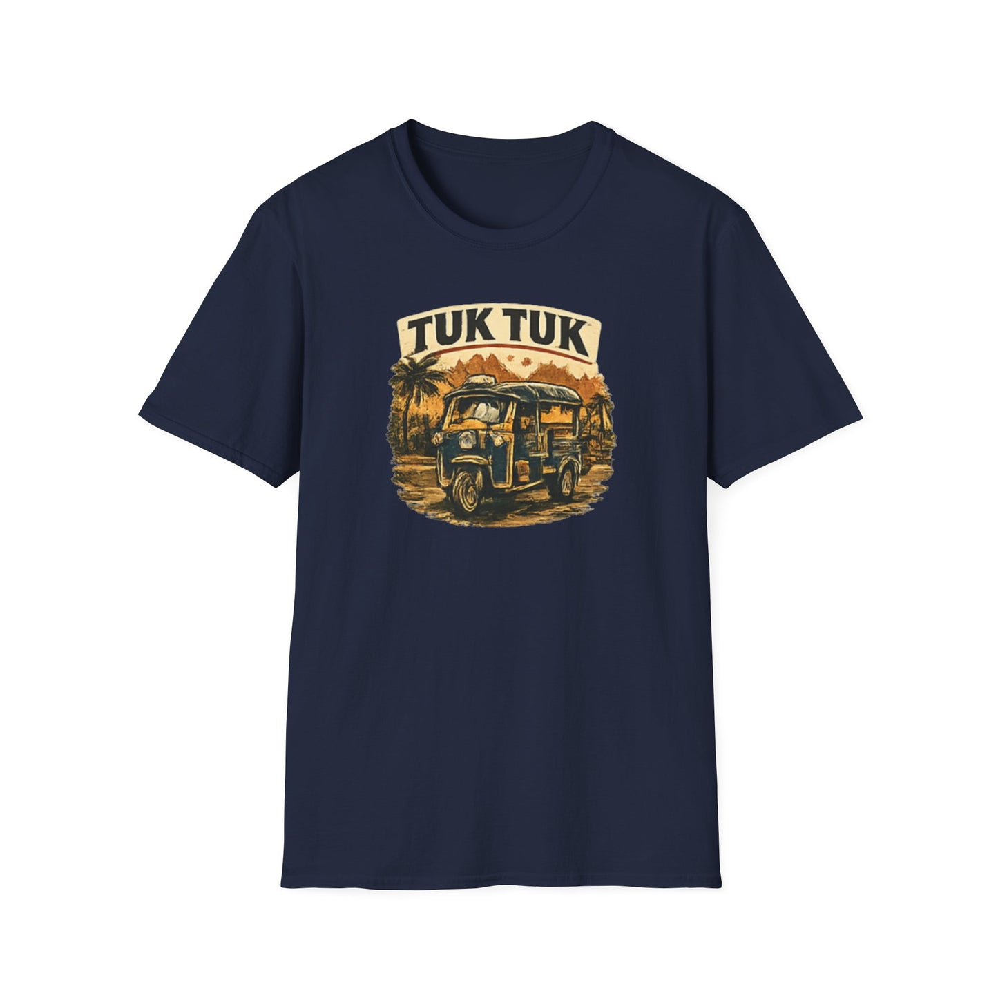 Tuk Tuk T-Shirt navy blau — Vintage Thailand Streetwear Vorderansicht