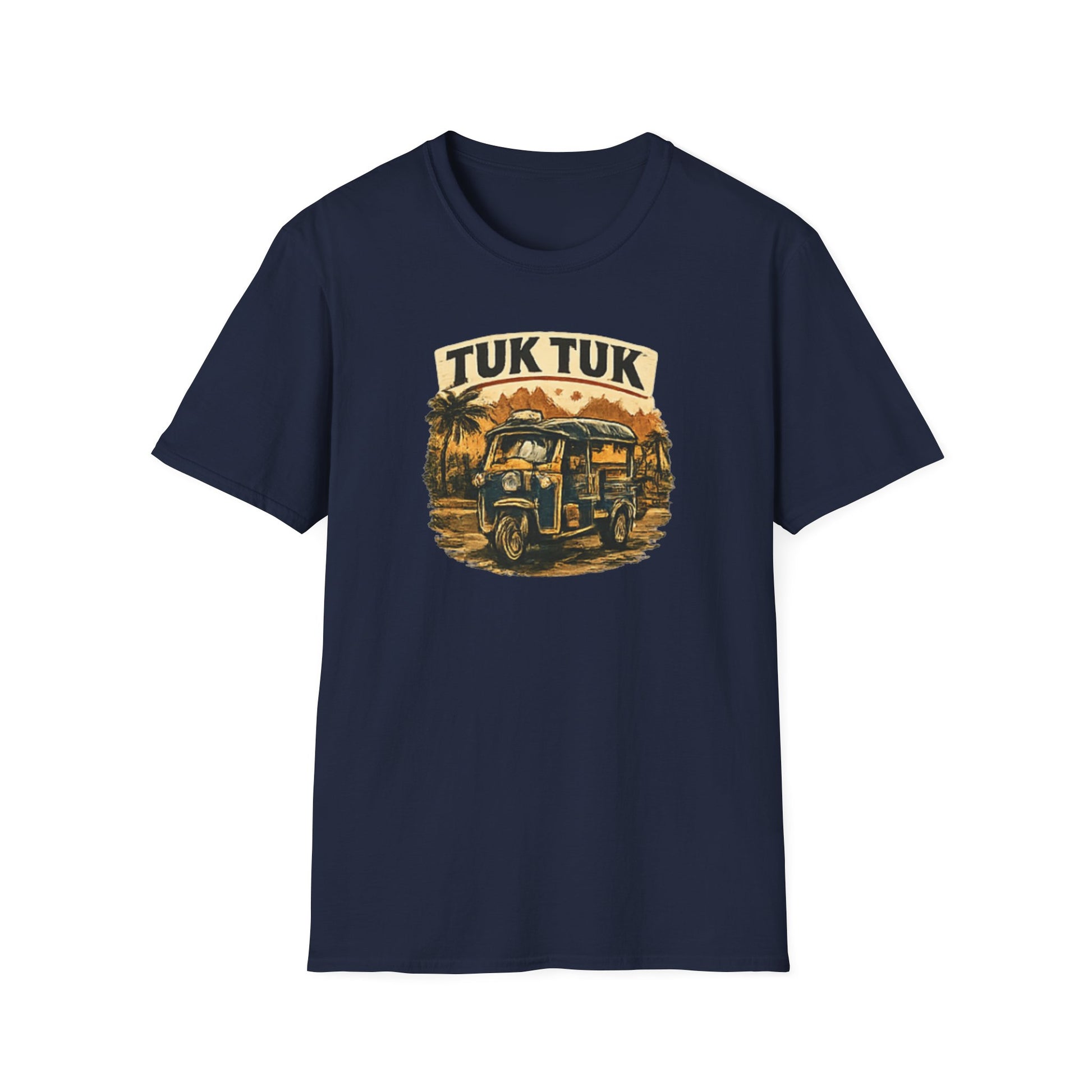 Tuk Tuk T-Shirt navy blau — Vintage Thailand Streetwear Vorderansicht