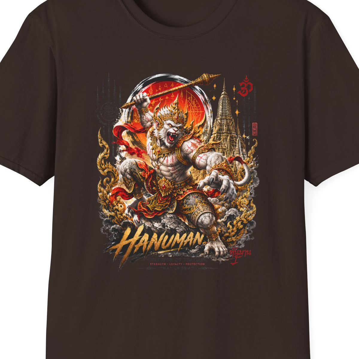 Dark Chocolate Hanuman T-Shirt – Design Nahaufnahme