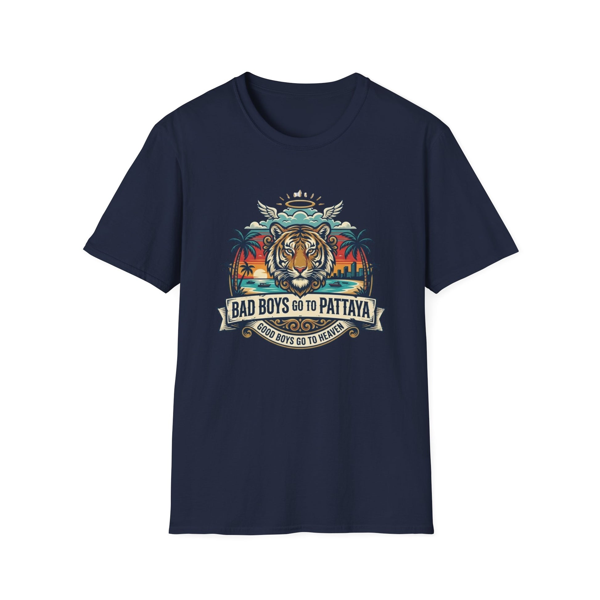 Thailand Tiger T-Shirt navy blau Pattaya Souvenir Streetwear Graphic Tee