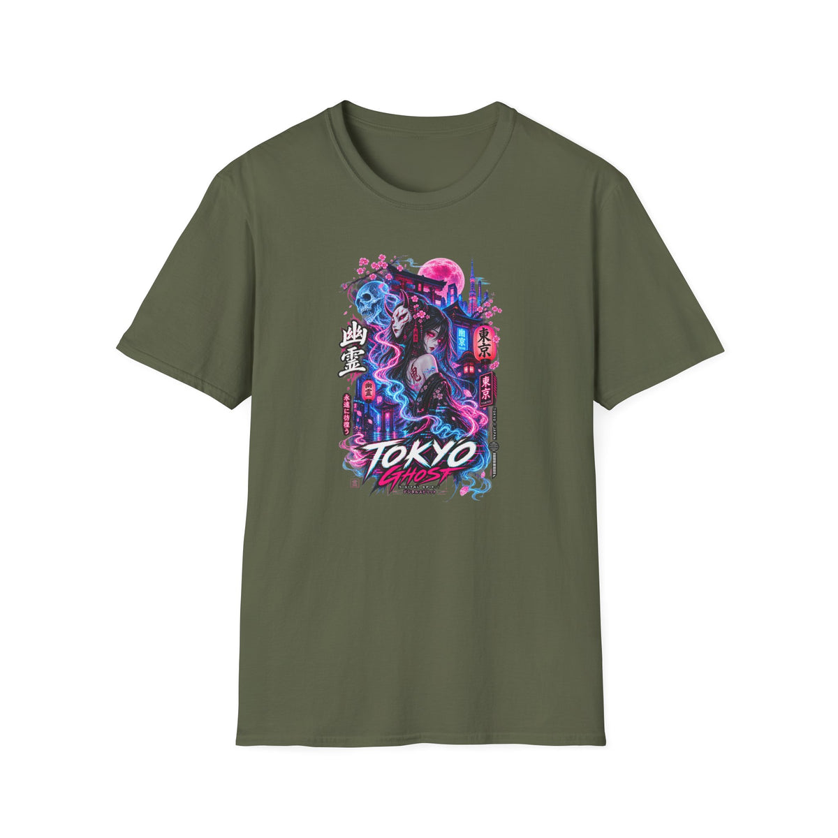 Tokyo Yurei T-Shirt Rueckansicht - Japanese Streetwear Cyberpunk