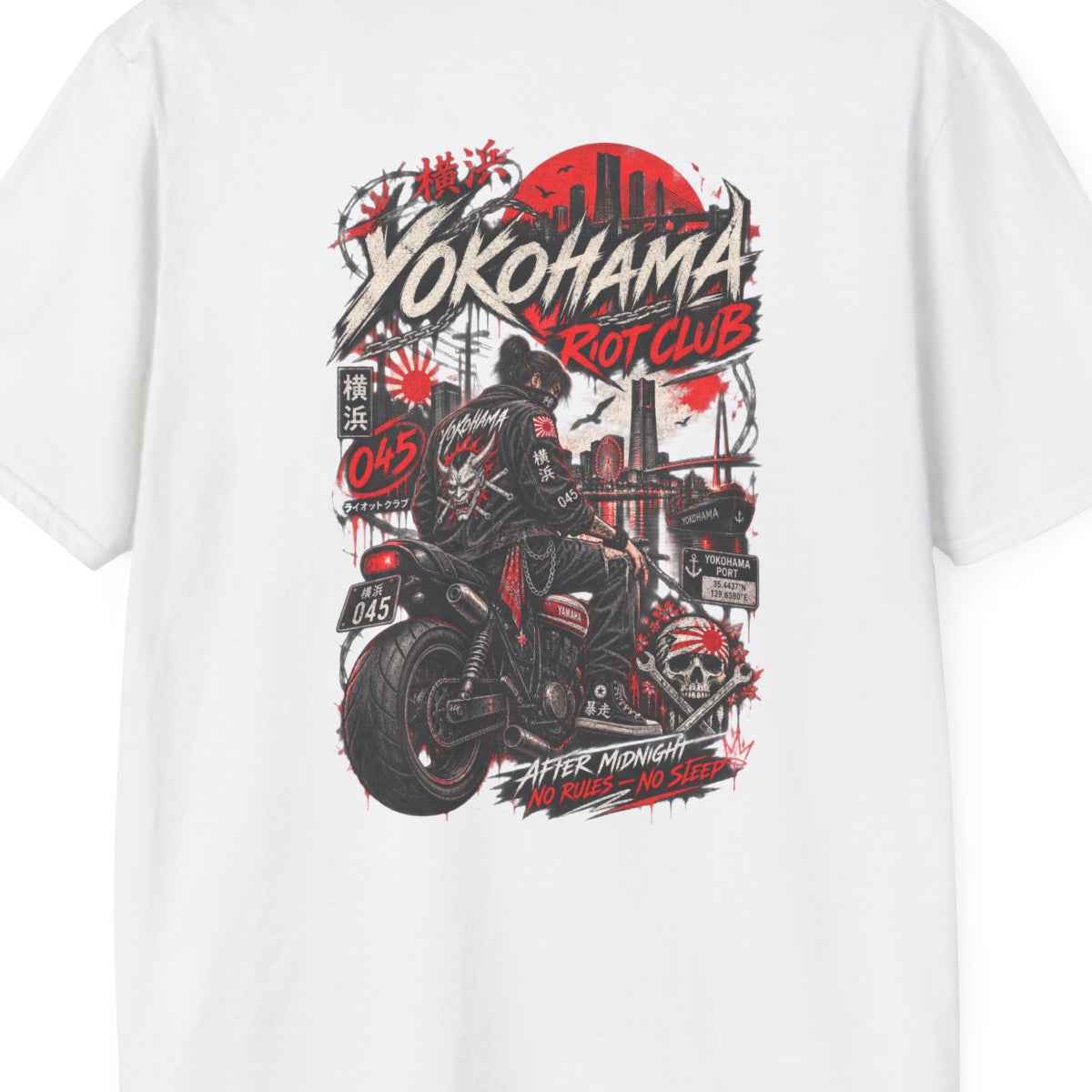 Yokohama Night Rider T-Shirt — Japan Biker Streetwear Herren Damen
