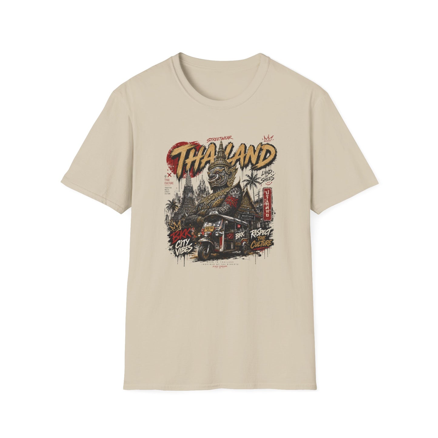 Bangkok Guardian T-Shirt sand Thailand Streetwear Graphic Tee Vorderansicht