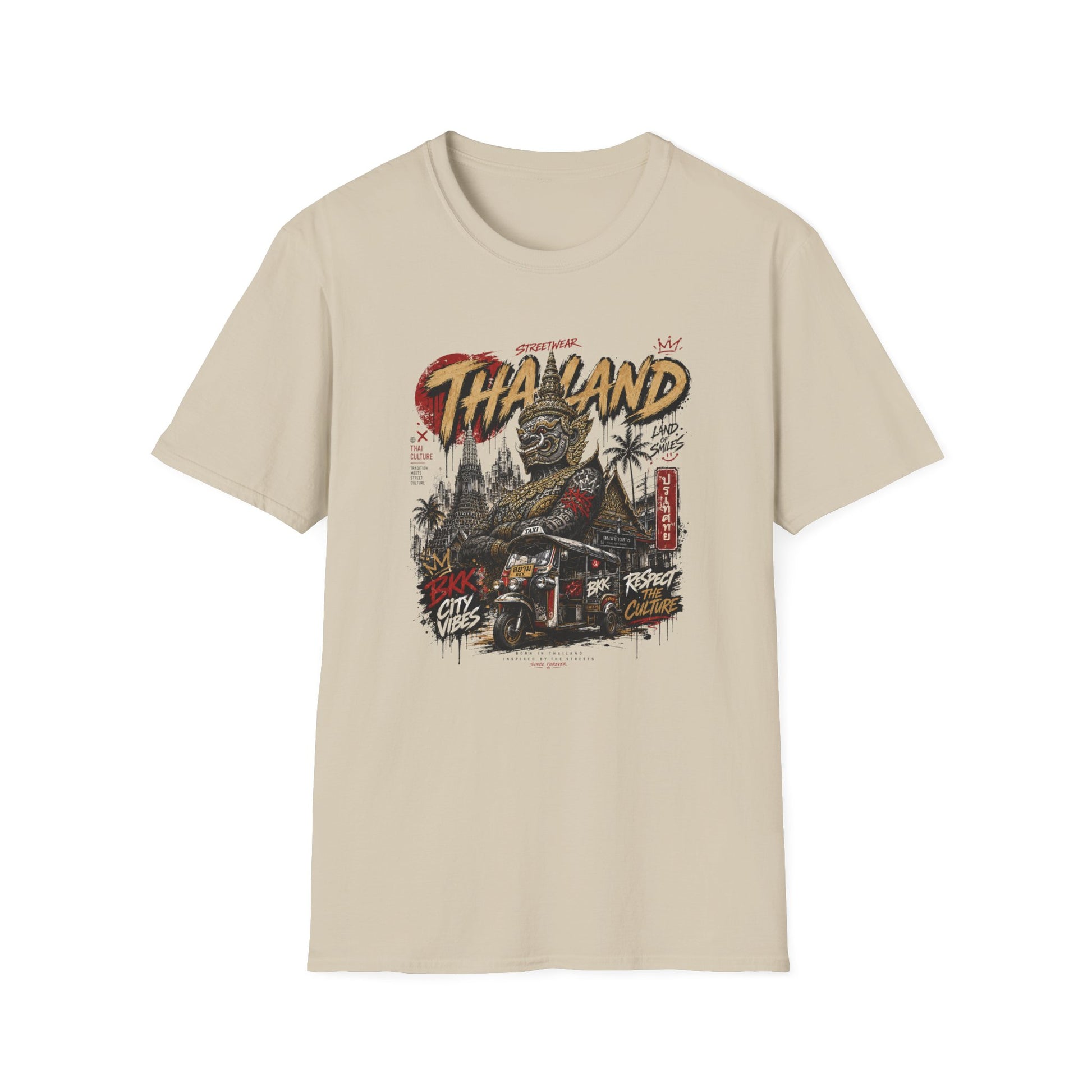 Bangkok Guardian T-Shirt sand Thailand Streetwear Graphic Tee Vorderansicht