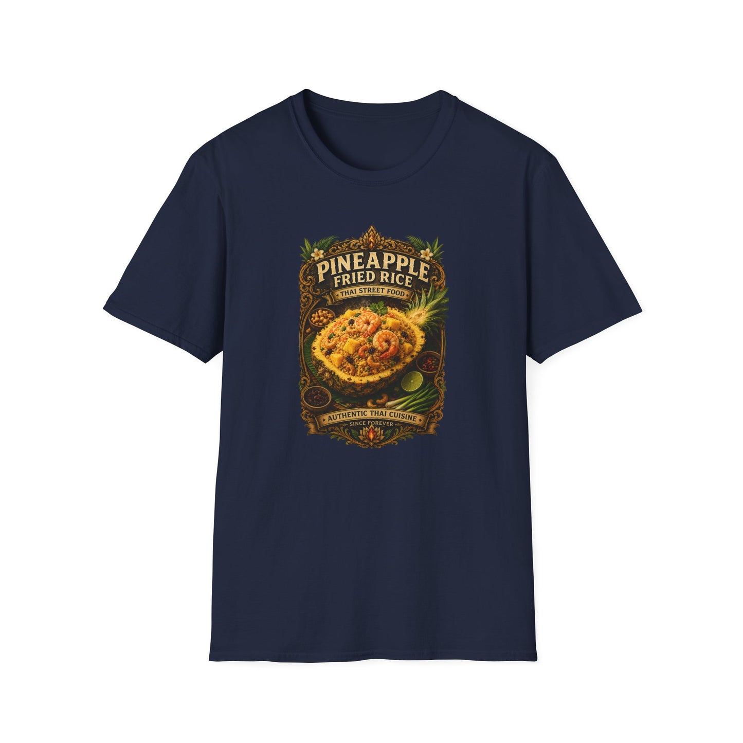 Pineapple Fried Rice T-Shirt Navy — Thai Food Shirt Streetwear