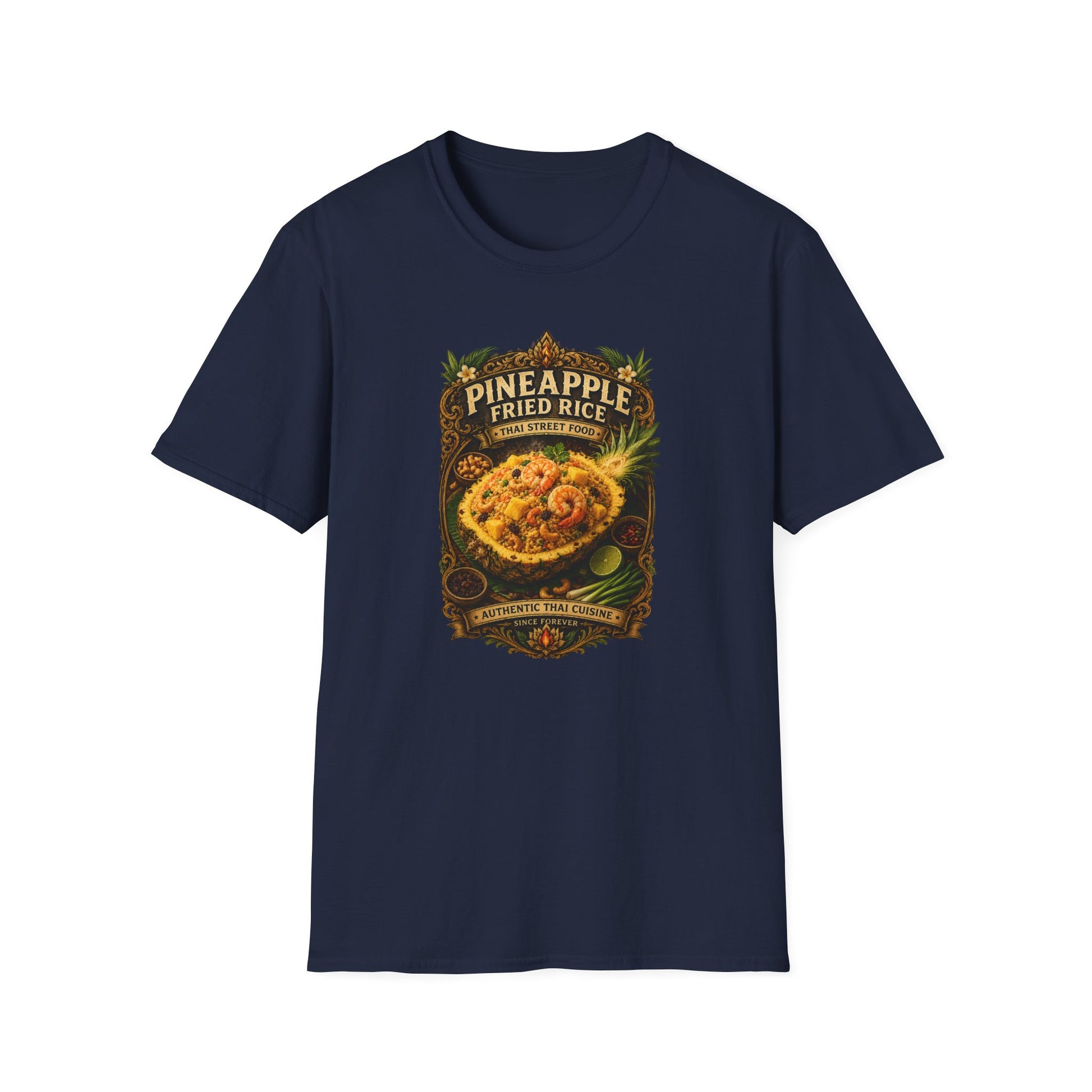 Pineapple Fried Rice T-Shirt Navy — Thai Food Shirt Streetwear