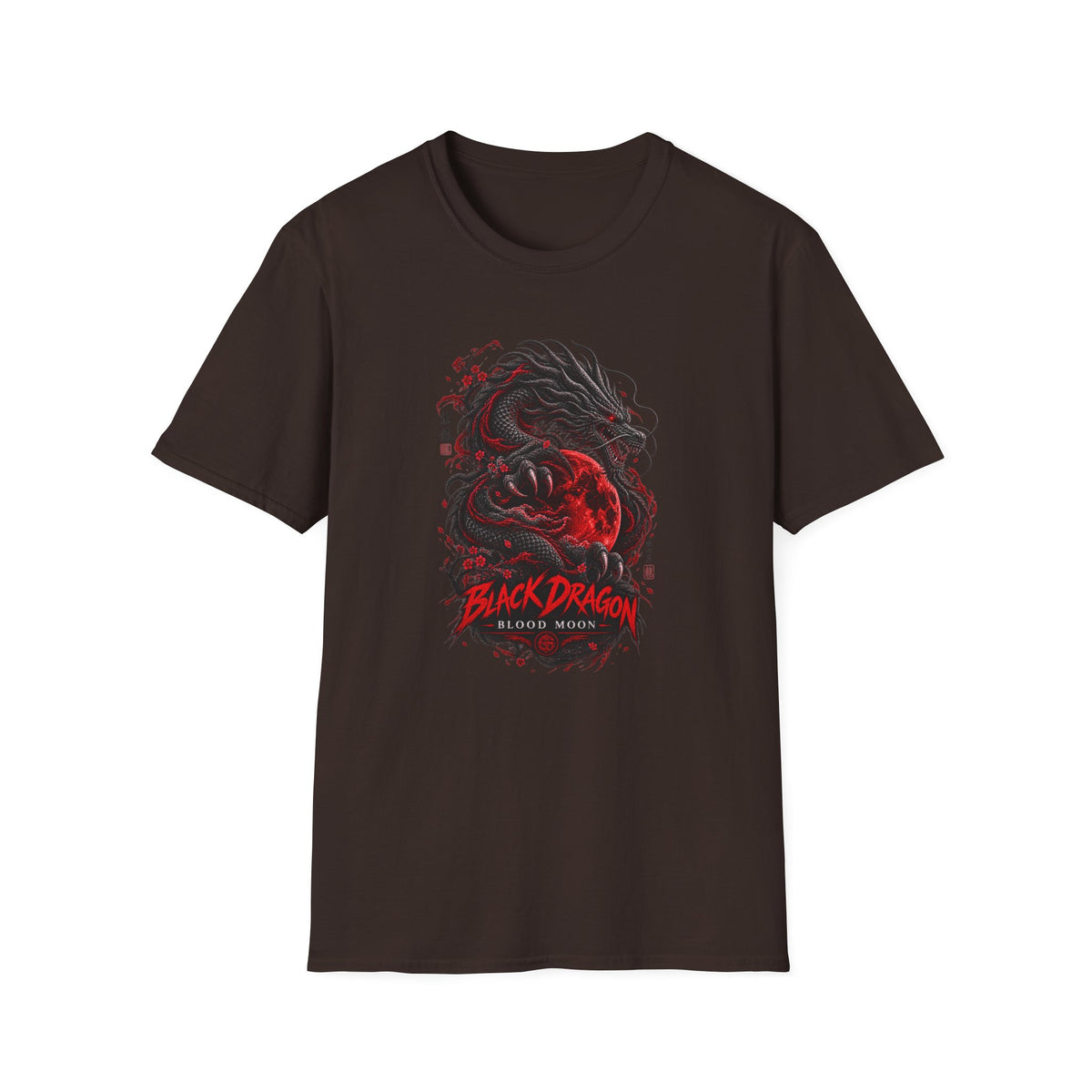 Blood Moon Dragon T-Shirt Dark Chocolate — Japanese Streetwear Vorderansicht