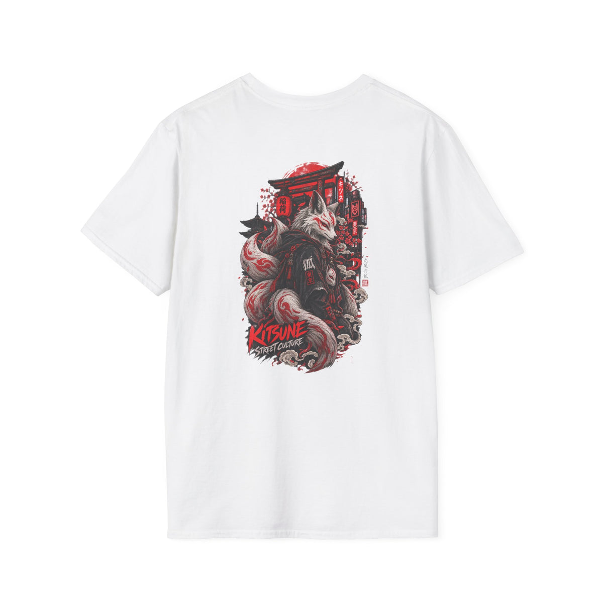 Kitsune Street Culture T-Shirt schwarz – Japanischer Fuchsgeist Streetwear